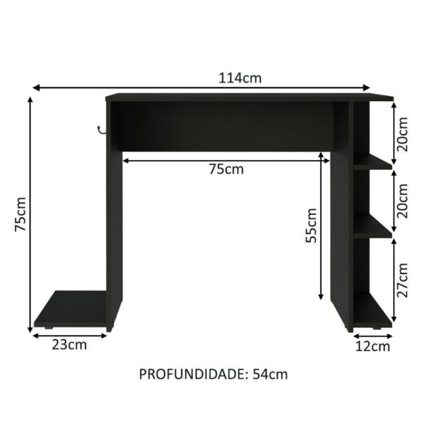 Escrivaninha Mesa Para Computador Office 9414, Madesa - Preto - Image 3