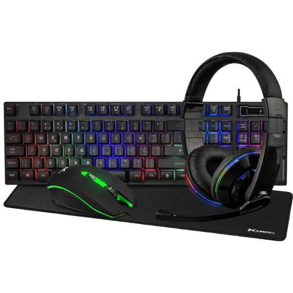 Kit Gamer, 4 Em 1, Ktrok Sensation, Teclado, Headset, Mouse 3200 DPI, Mousepad - Preto