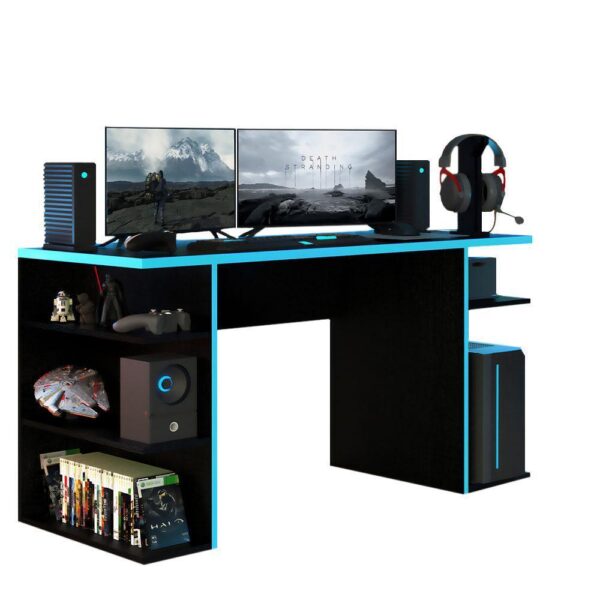 Mesa Para Computador Gamer, Madesa 9409 - Preto/azul