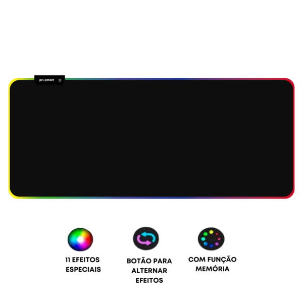 Mousepad Gamer Prosmart Ps1480, RGB, 300x800Mm - Image 2