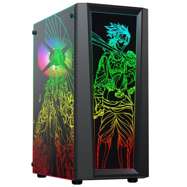 Gabinete Gamer Ninja Eraser, RGB, Mid Tower, Vidro Temperado, ATX, Sem Fonte, Com 1 Fan - Image 3