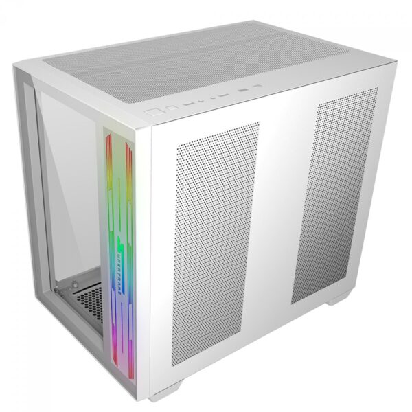 Gabinete Gamer SuperFrame Cube, ARGB, Mid tower, Vidro Temperado, ATX, White, Sem Fonte, Sem Fan - Image 2