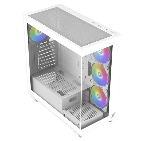 Gabinete Gamer SuperFrame Dominator, Mid Tower, Vidro Temperado, E-ATX, Branco, Sem Fonte, Sem Fan - Image 2