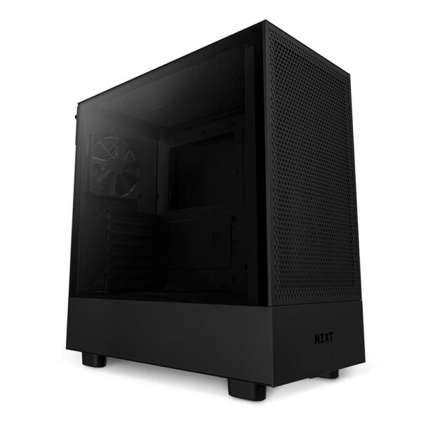 Gabinete NZXT H5 Flow Compact, Mid Tower, ATX, Lateral e Frontal em Vidro Temperado, 2x Cooler Fan, Preto - CC-H51FB-01