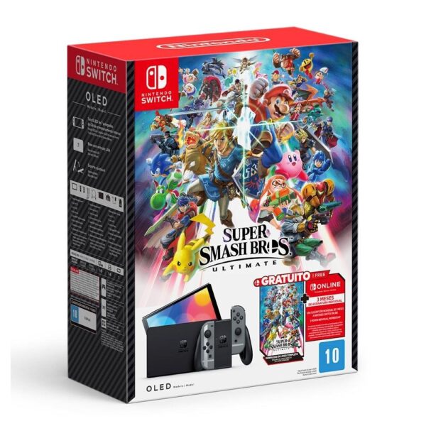 Console Nintendo Switch OLED + Jogo Super Smash Bros Ultimate - HBGSSKACLA - Image 4