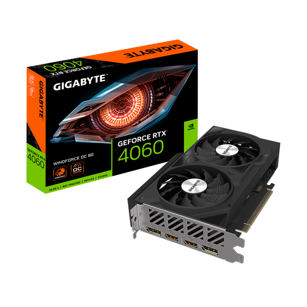 Placa de Vídeo Gigabyte NVIDIA GeForce RTX 4060 WINDFORCE OC, 8GB, GDDR6, DLSS, Ray Tracing, GV-N4060WF2OC-8GD