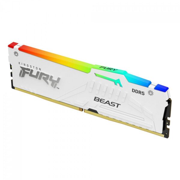 Memória DDR5 Kingston Fury Beast, RGB, 32GB, 5200Mhz, White, KF552C36BWEA-32 - Image 2