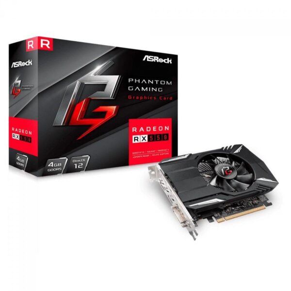 Placa de Vídeo ASRock AMD Radeon RX 550 Phantom Gaming, 4GB, GDDR5, 128Bits, 90-GA07ZZ-00UANF