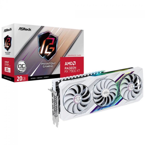 Placa De Vídeo ASRock AMD Radeon RX 7900 XT Phantom Gaming White OC, 20GB, GDDR6, FSR, Ray Tracing, 90-GA4XZZ-00UANF