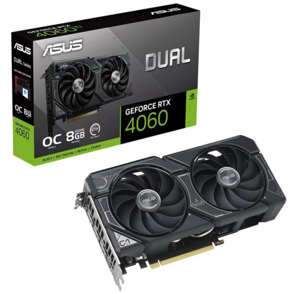 Placa de Vídeo Asus Dual NVIDIA GeForce RTX 4060 OC, 8GB, GDDR6, DLSS, Ray Tracing, 90YV0JC0-M0NA00