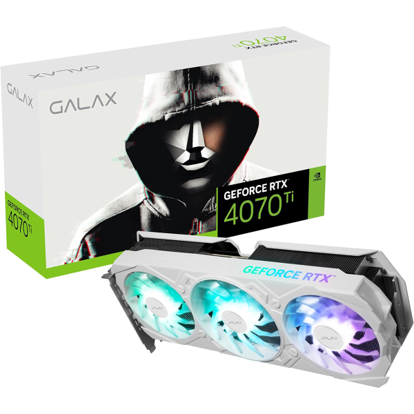 Placa de Vídeo Galax NVIDIA GeForce RTX 4070 Ti White 1-Click OC V2, 12GB, GDDR6X, DLSS, Ray Tracing, 47IOM7MD8KWE