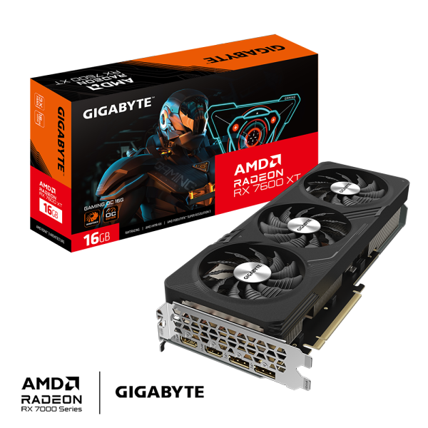 Placa de Vídeo Gigabyte AMD Radeon RX 7600 XT Gaming OC, 16GB, GDDR6, FSR, Ray Tracing, GV-R76XTGAMING OC-16GD - Image 2