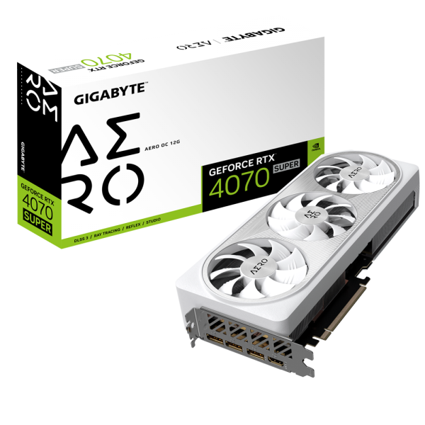 Placa de Video Gigabyte NVIDIA GeForce RTX 4070 Super AERO OC, 12GB, GDDR6X, DLSS, Ray Tracing, GV-N407SAERO OC-12GD