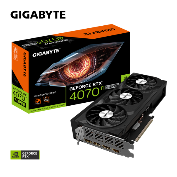 Placa de Video Gigabyte NVIDIA GeForce RTX 4070 Ti Super Windforce OC, 16GB, GDDR6X, DLSS, Ray Tracing, GV-N407TSWF3OC-16GD