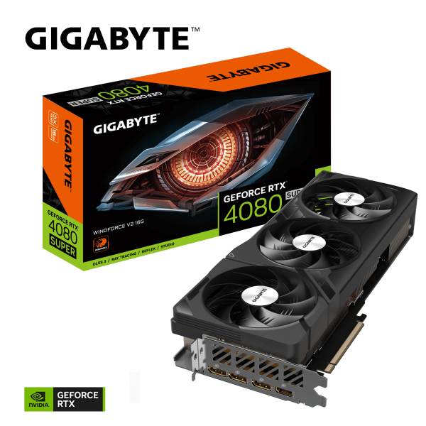 Placa de Video Gigabyte NVIDIA GeForce RTX 4080 Super Windforce V2, 16GB, GDDR6X, DLSS, Ray Tracing, GV-N408SWF3V2-16GD