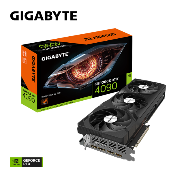 Placa De Vídeo Gigabyte NVIDIA GeForce RTX 4090 Windforce V2, 24GB, GDDR6X, DLSS, Ray Tracing, GV-N4090WF3V2-24GD