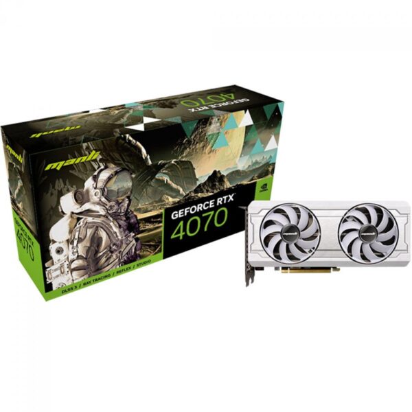 Placa de Vídeo Manli NVIDIA GeForce RTX 4070, White, 12GB, GDDR6X, DLSS, Ray Tracing, M-NRTX4070/6RFHPPP-M2559