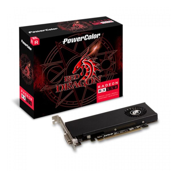 Placa de Vídeo PowerColor, Radeon, RX 550 Red Dragon, 4GB, DDR5, 128Bit, AXRX 550 4GBD5-HLE