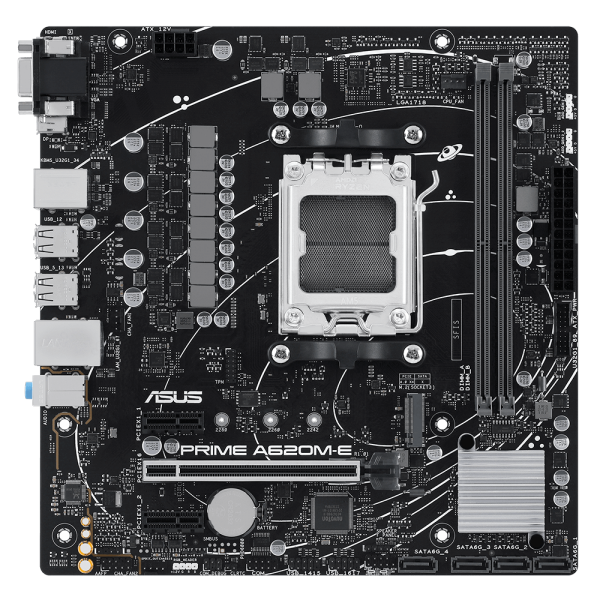 Placa Mãe Asus PRIME A620M-E, Chipset A620, AMD AM5, MATX, DDR5, 90MB1F50-M0EAY0