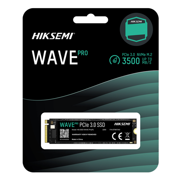 SSD Hiksemi Wave PRO(P) 512G, M.2 2280, Leitura 3500MBs e Gravação 1800MBs, HS-SSD-WAVE PRO(P) 512G