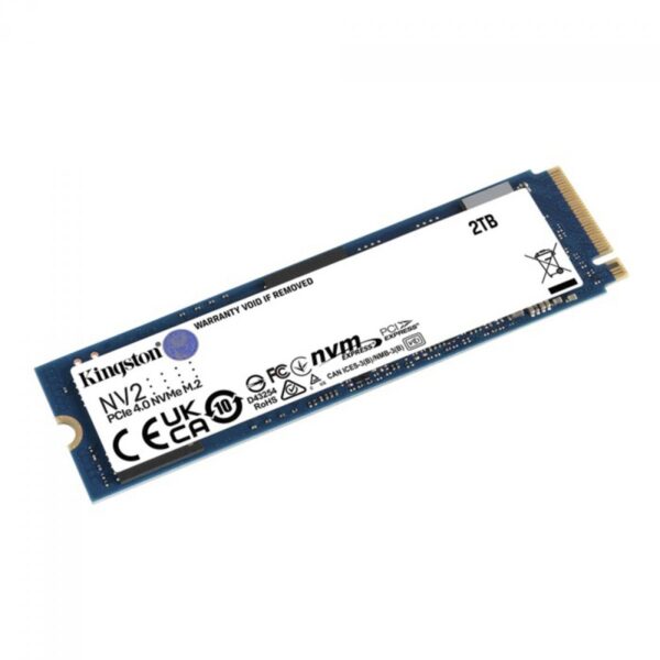 SSD Kingston NV2, 2TB, M.2 2280 NVMe 4.0, Leitura 3500MBs e Gravação 2800MBs, SNV2S/2000G