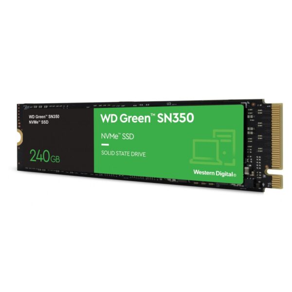 SSD WD Green SN350, 240GB, M.2 NVMe, Leitura 2400MB/s e Gravação 900MB/s, WDS240G2G0C